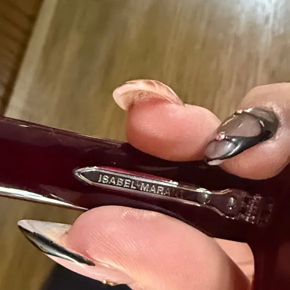 Isabel Marant Dark Red Geometric Sunglasses - Picture 3 of 5